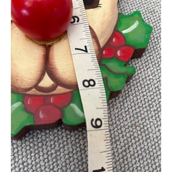 Vtg Hand Painted Wooden Reindeer Wall Hanging Rudolph Christmas‎ Decor - Picture 4 of 5